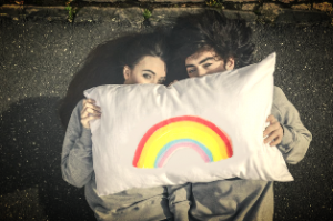 One Night Stand Rainbow Pillow